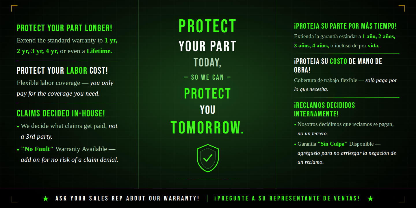 used auto parts warranty